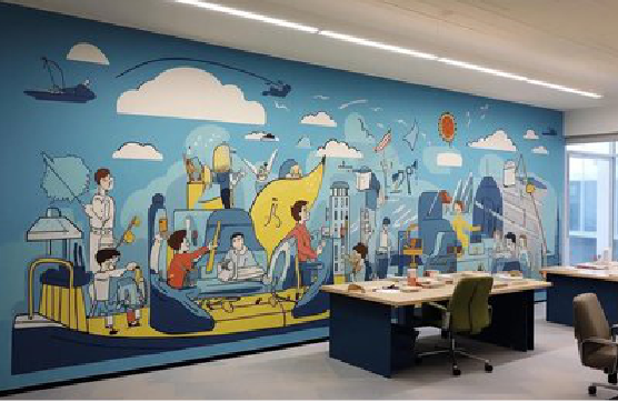 贡山办公室墙绘的特点。