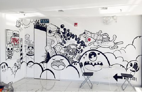 贡山手绘墙并非传统涂鸦。